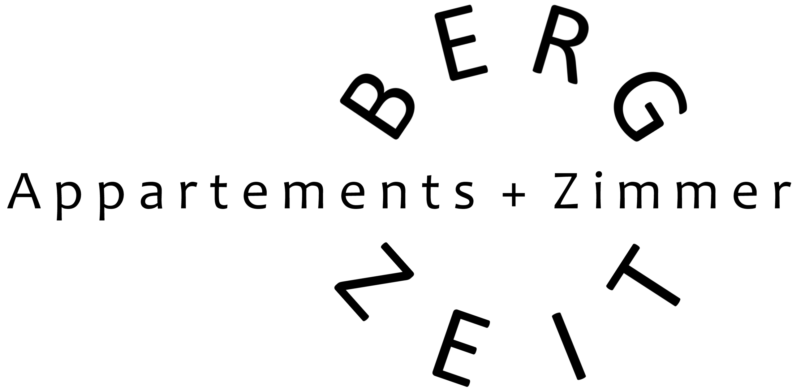 Ein modernes Logo für Bergzeit Appartements und Zimmer. Es vermittelt ein Gefühl von Gemütlichkeit und Naturverbundenheit.