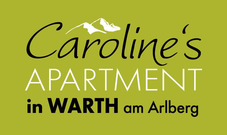 A logo for Caroline's Apartment in Warth am Arlberg. It features the inscription on a bright green background.